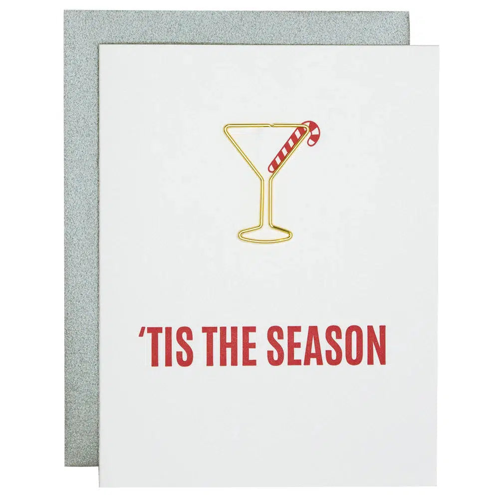 Tis The Season - Paper Clip Letterpress Card