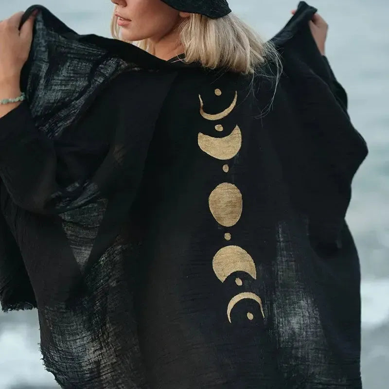 Moon Phases double gauze Turkish cotton Kimono