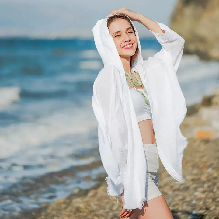 Crescent Moon Hooded double gauze Turkish cotton Kimono