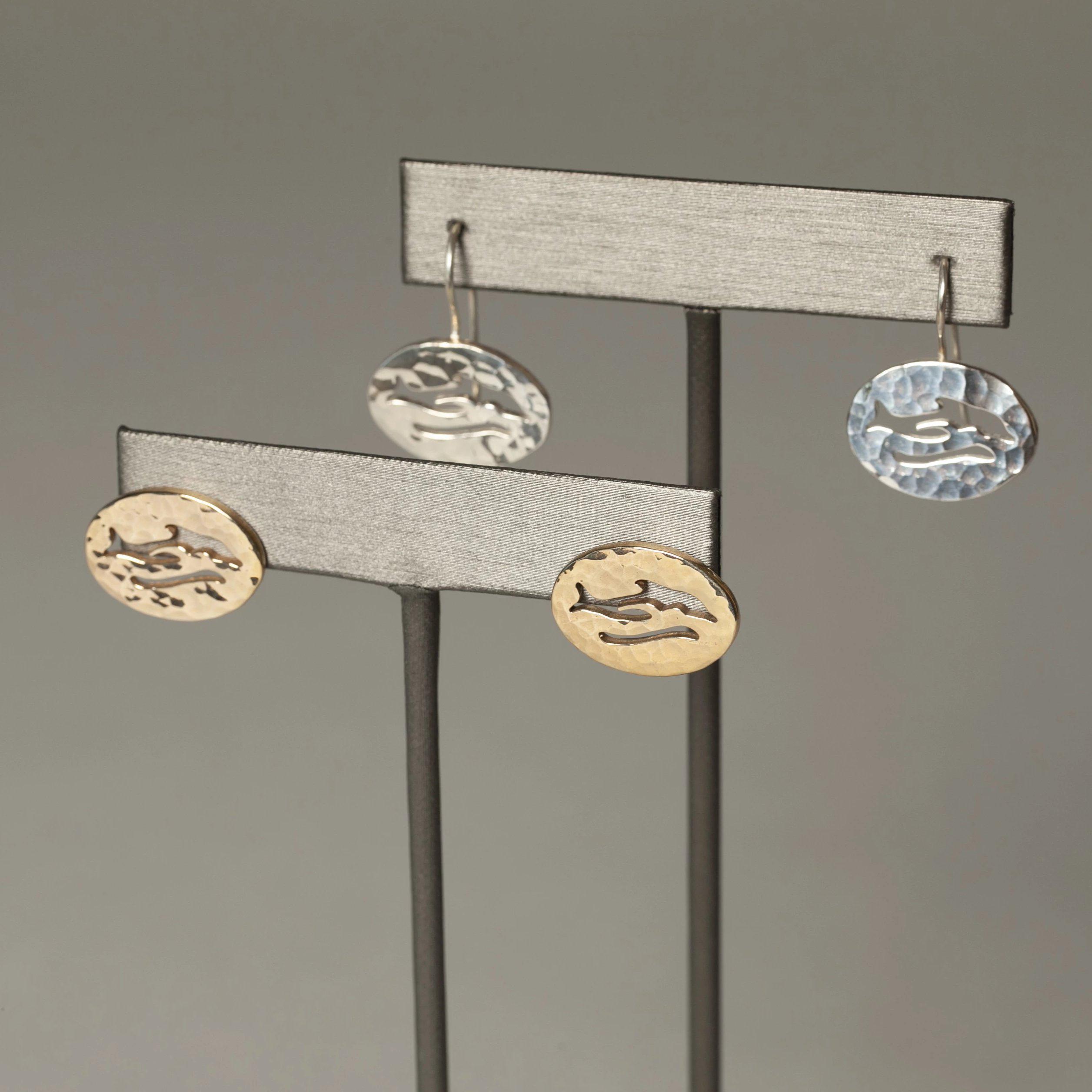 Sterling Silver or 14k Gold Mini St. Croix Dolphin Earrings Joyia Jewelry