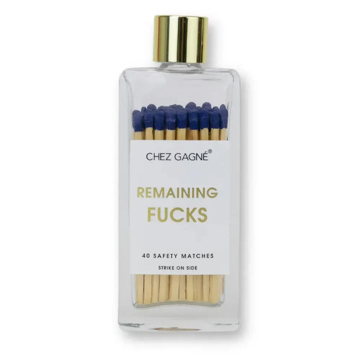 Glass Bottle Matches with Gold Lid