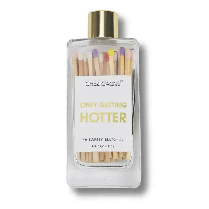 Glass Bottle Matches with Gold Lid