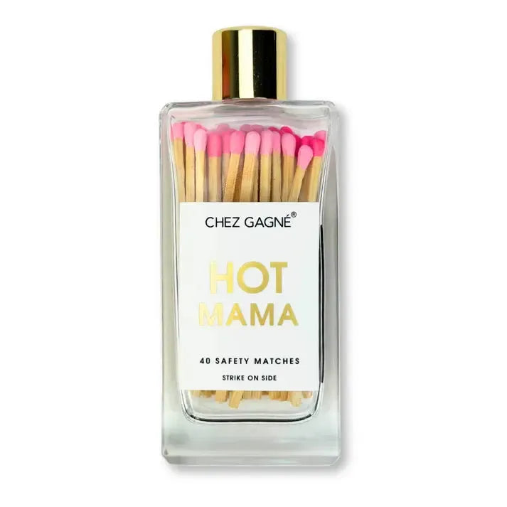 Glass Bottle Matches with Gold Lid