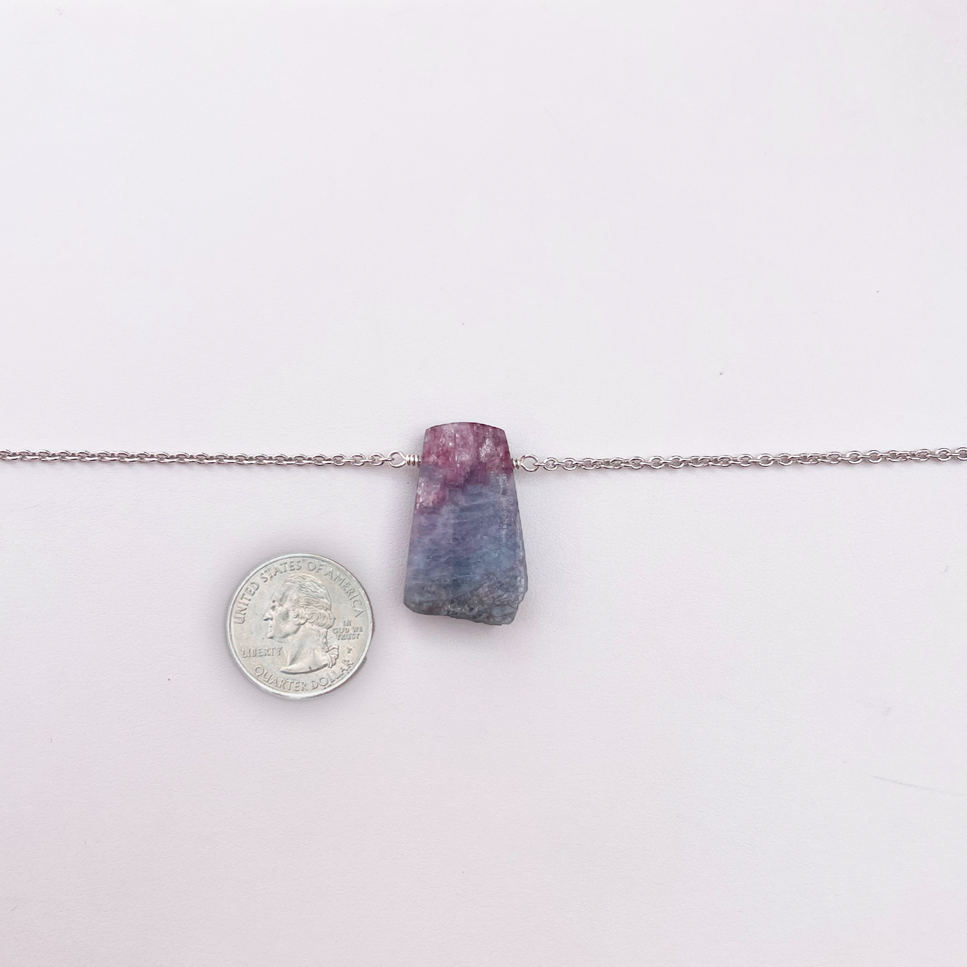6. Paraiba Tourmaline Silver Floating Necklace