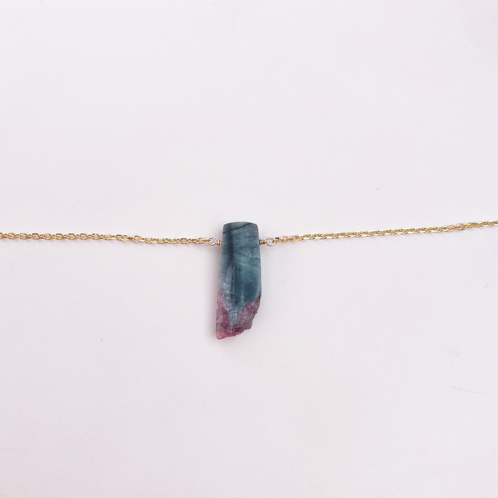 9. Paraiba Tourmaline Gold Floating Necklace