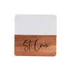 Square Wood & Marble Coasters