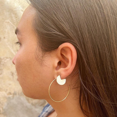 Small Modern Geometric Disc Earrings