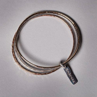 Triple Bangle Bracelet with Charm - Joyia Jewelry
