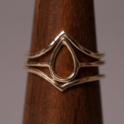 Mini Stackable Teardrop Ring-Rings-Joyia Jewelry