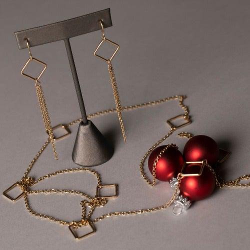 Diamante Dangle Earrings-Earrings-Joyia Jewelry