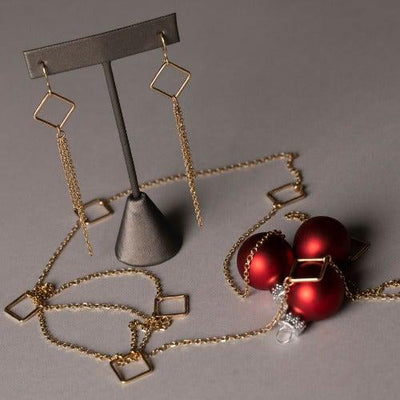 Diamante Dangle Earrings-Earrings-Joyia Jewelry