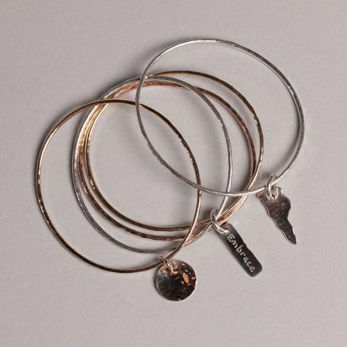 Triple Bangle Bracelet with Charm - Joyia Jewelry